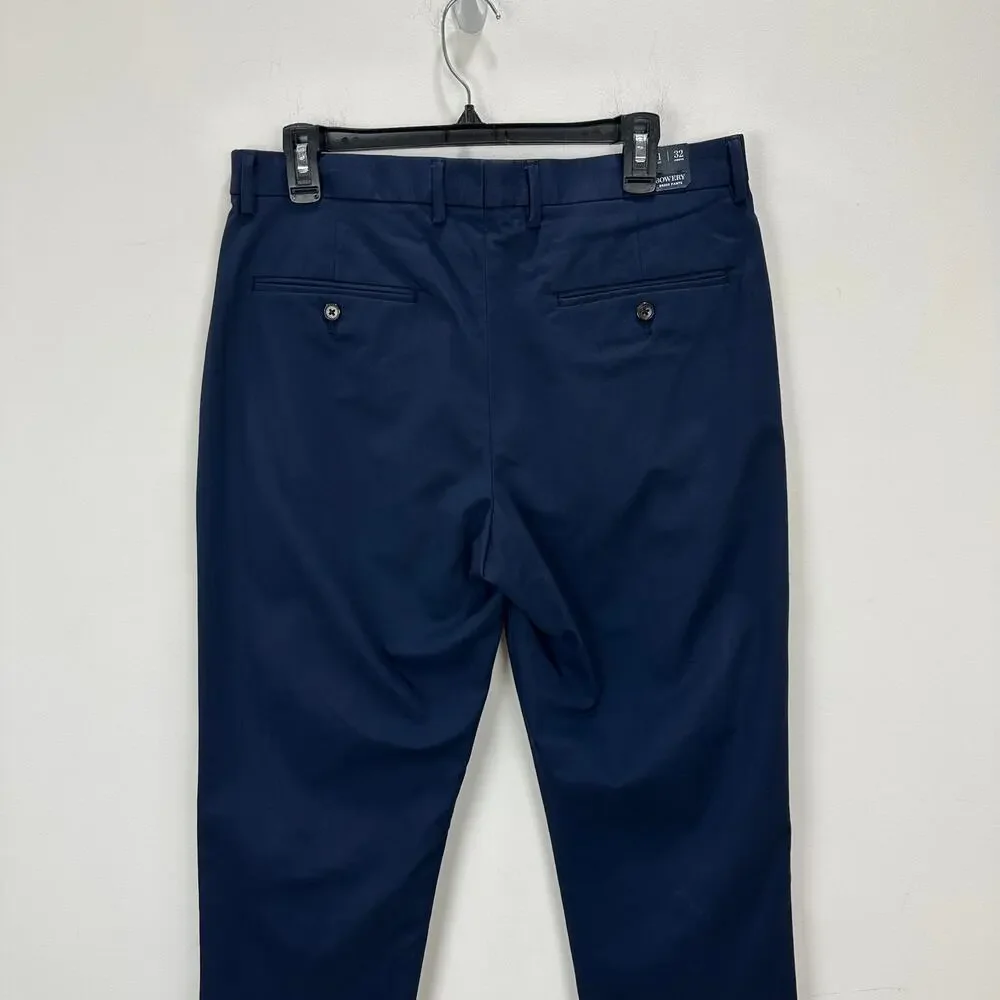J.Crew Bowery Dress Pant Stretch Chino Cotton Navy Slim Mens W 31 L 32 NWT